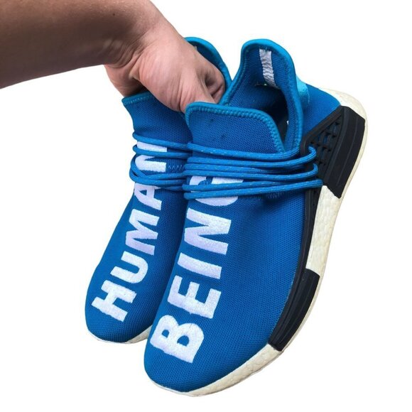 2016 Pharrell X Adidas NMD Human Racers Human Being 'Sharp Blue' Size 12 - Picture 5 of 11